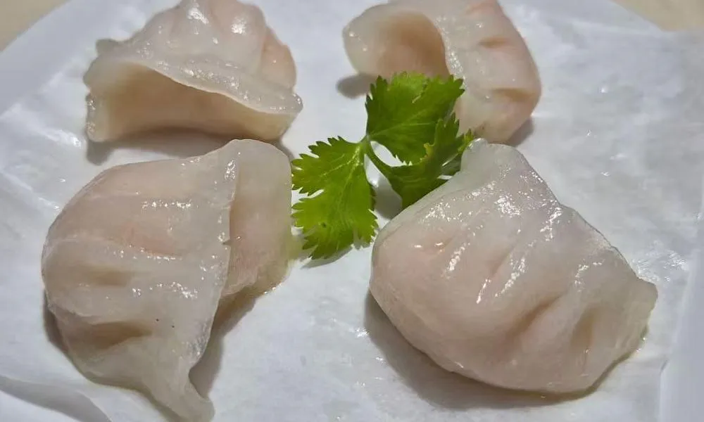 Har Gow Shrimp dumplings with translucent wrapper at Bamboo Cafe, a Chinese Restaurant restaurant in Glendale